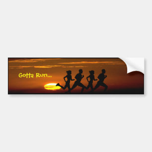 Cross Country Runner - Gotta Run... (Sunset) Bumper Sticker