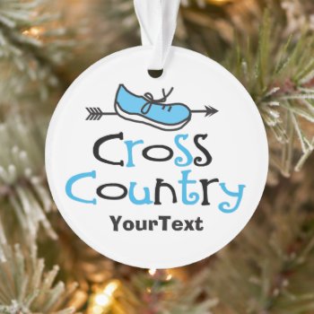 Cross Country Runner Light Blue Shoe© 2-sided Ornament by BiskerVille at Zazzle