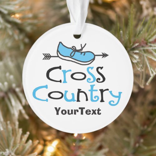 Cross Country Runner Light Blue Shoe 2_sided Ornament