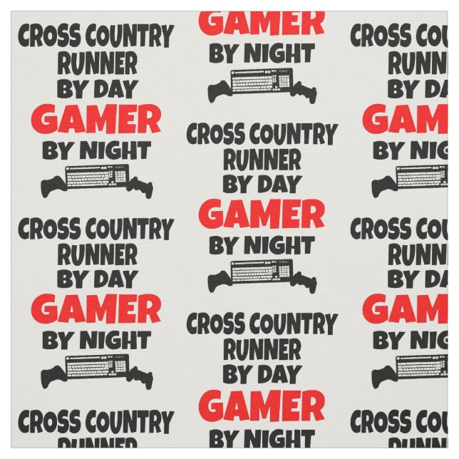 Cross Country Runner Loves Playing Video Games Fabric (Swatch)