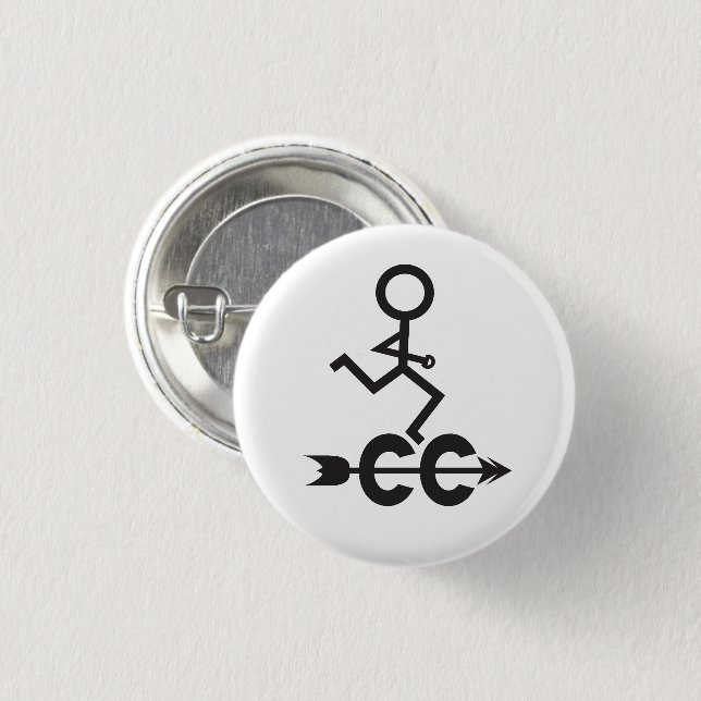 Cross Country Runner © Running and Arrow Symbol Pinback Button (Front & Back)