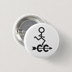Cross Country Runner © Running and Arrow Symbol Pinback Button