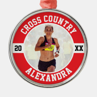 Cross Country Runner Running XC Sports Team Custom Metal Ornament
