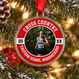 Cross Country Runner Running XC Team Sports Metal Ornament