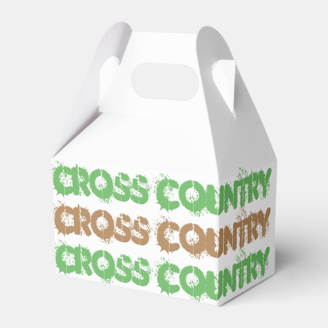 Cross Country Runner themed Favor Box (Front Side)