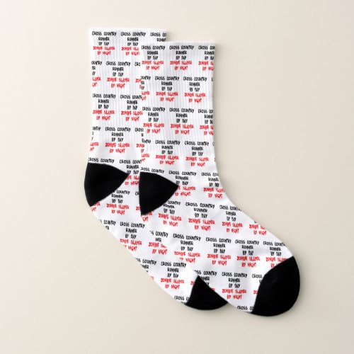 Cross Country Runner Zombie Slayer Joke Socks