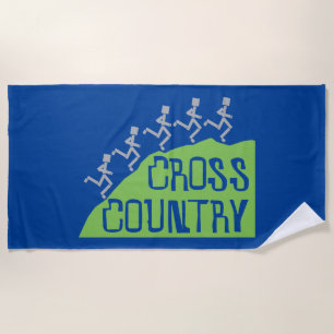 Cross Country Runners on Hill © Beach Towel