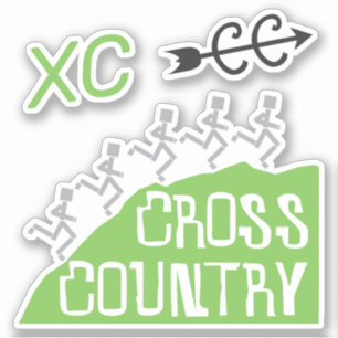 Cross Country Runners on Hill © Stickers
