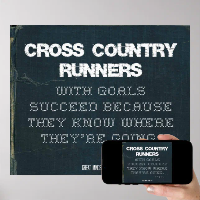 Cross Country Runners with Goals Succeed in Denim Poster Zazzle