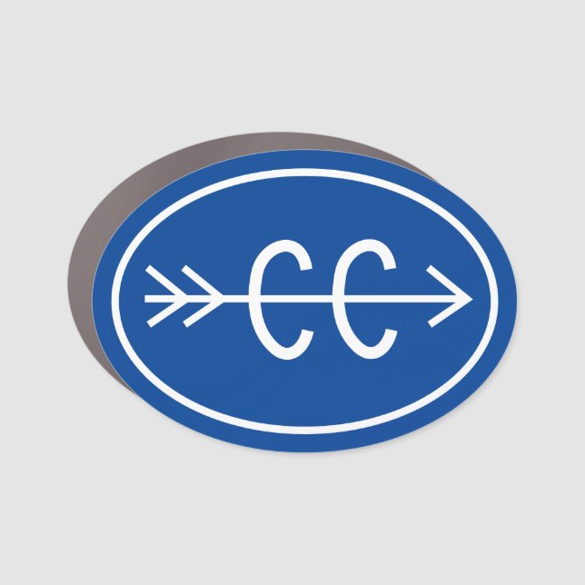 Cross Country Running blue Car Magnet (Front)