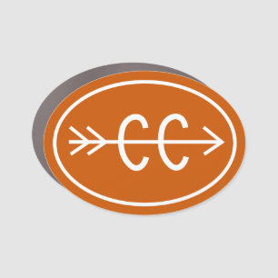 Cross Country Running burnt orange Car Magnet