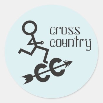 Cross Country Running Classic Round Sticker by BiskerVille at Zazzle