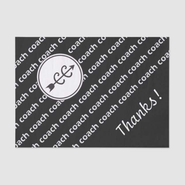 Cross Country Running Coach Tissue Paper (Front)