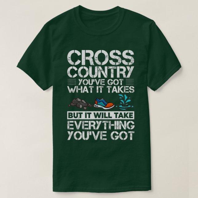 Cross Country Running Coach Training XC Run Race  T-Shirt (Design Front)