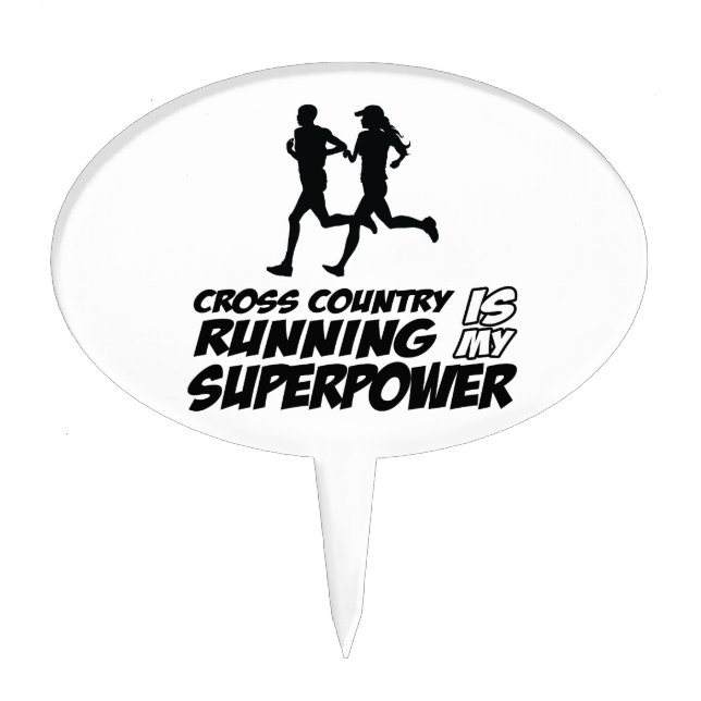 Cross Country running designs Cake Topper (Front)
