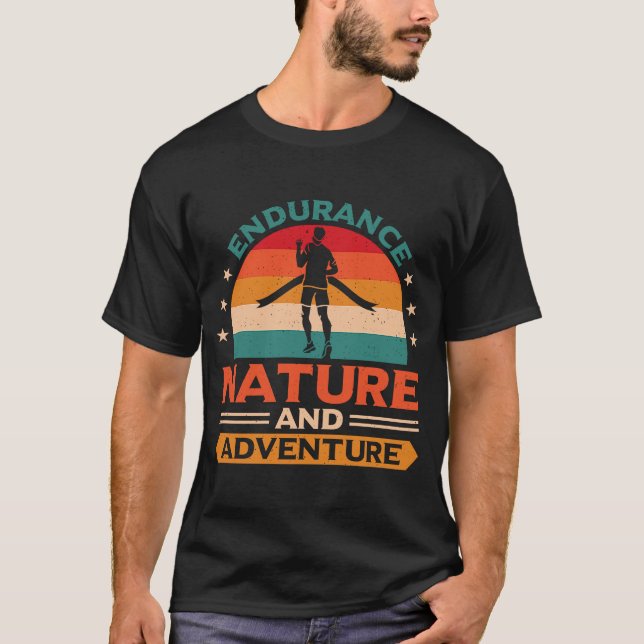 Cross Country running, endurance, natture and adve T-Shirt (Front)