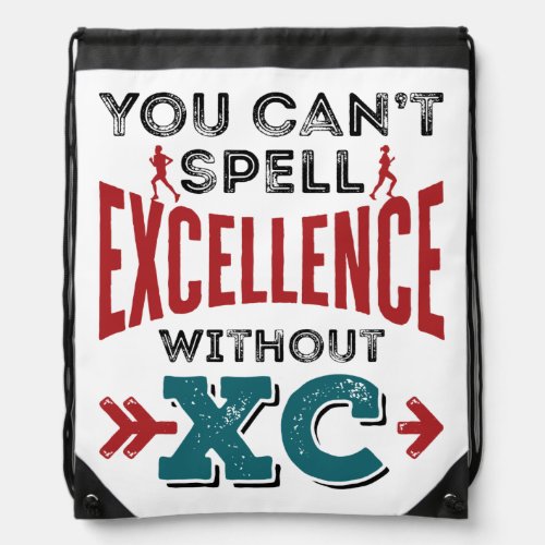 Cross Country Running Funny Excellence XC Drawstring Bag
