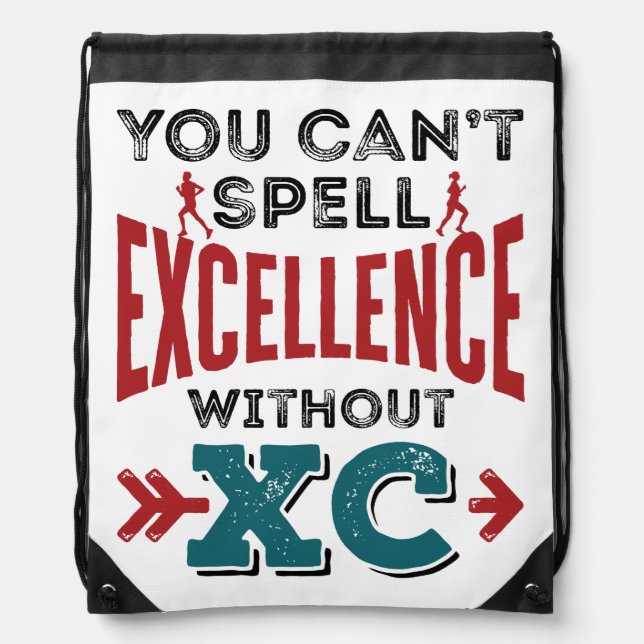 Cross Country Running Funny Excellence XC Drawstring Bag (Front)