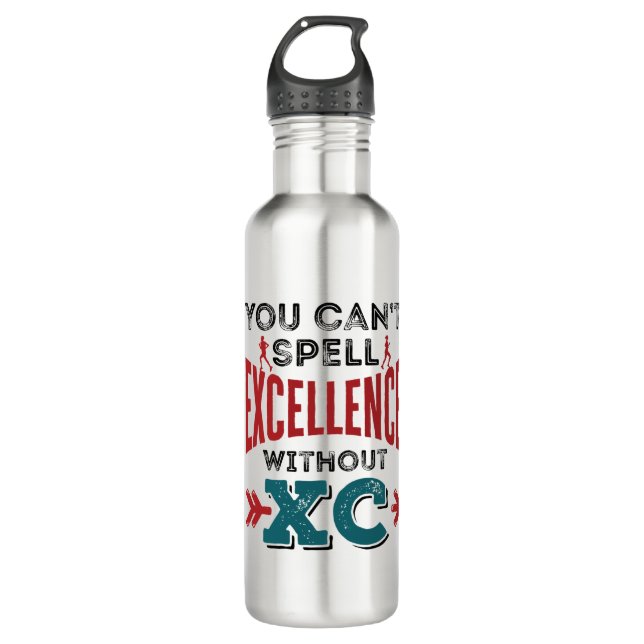 Cross Country Running Funny Excellence XC Stainless Steel Water Bottle (Front)
