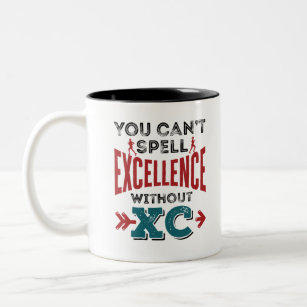 Cross Country Running Funny Excellence XC Two-Tone Coffee Mug