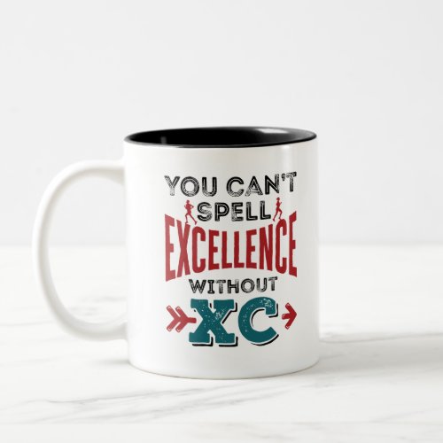 Cross Country Running Funny Excellence XC Two_Tone Coffee Mug