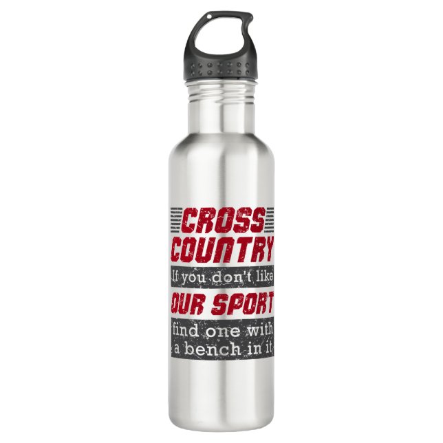 Cross Country Running Funny Like Our Sport Stainless Steel Water Bottle (Front)