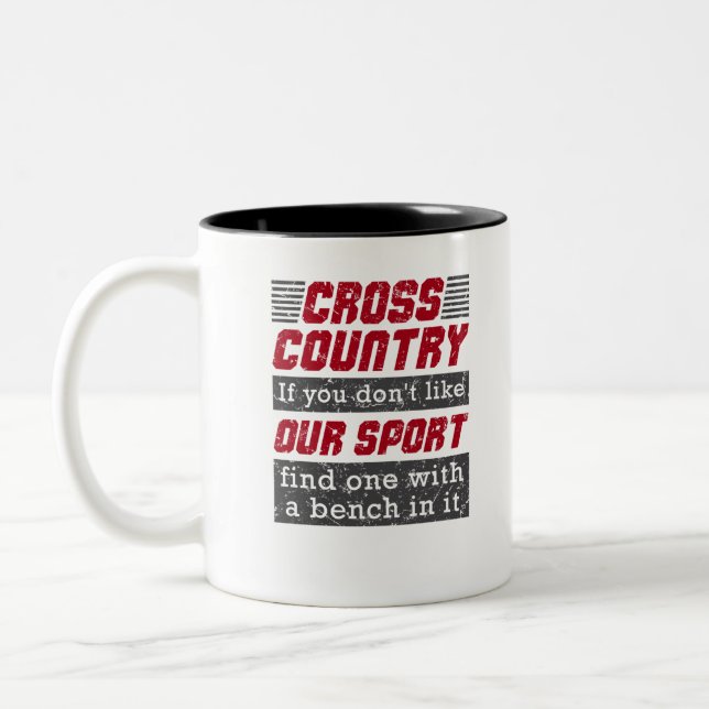 Cross Country Running Funny Like Our Sport Two-Tone Coffee Mug (Left)