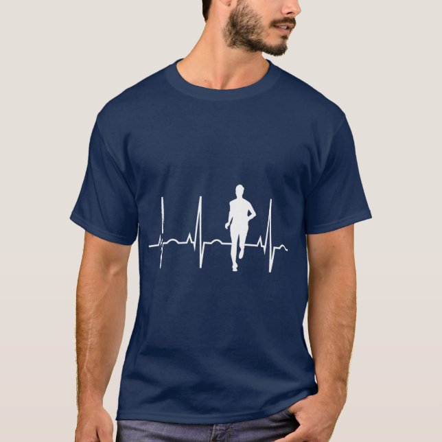 Cross Country Running Gifts  Runner Heartbeat ns T-Shirt (Front)
