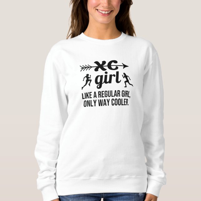 Cross Country Running Girl XC Cross Country Runner Sweatshirt (Front)