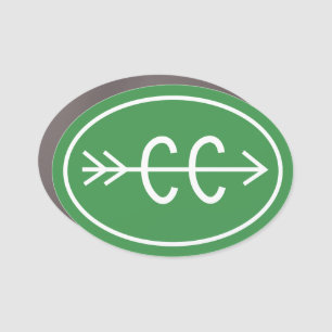 Cross Country Running Green Car Magnet