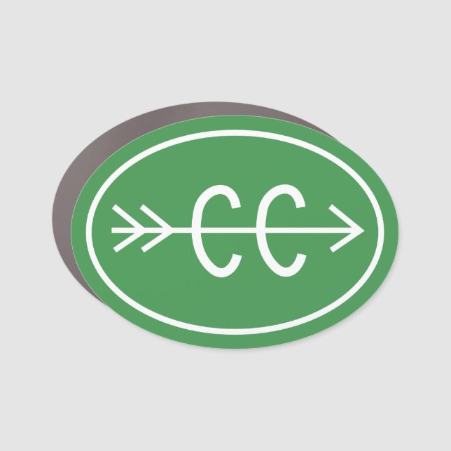 Cross Country Running Green Car Magnet (Front)