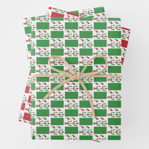 Cross Country Running  Holiday Themed Wrapping Paper Sheets