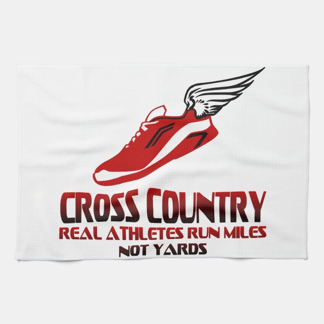 Cross Country Running Kitchen Towel (Horizontal)