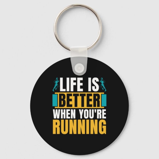 Cross Country Running Life Is Better When Athletic Keychain (Front)