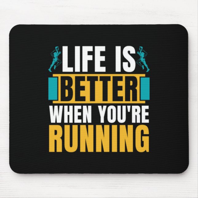 Cross Country Running Life Is Better When Athletic Mouse Pad (Front)