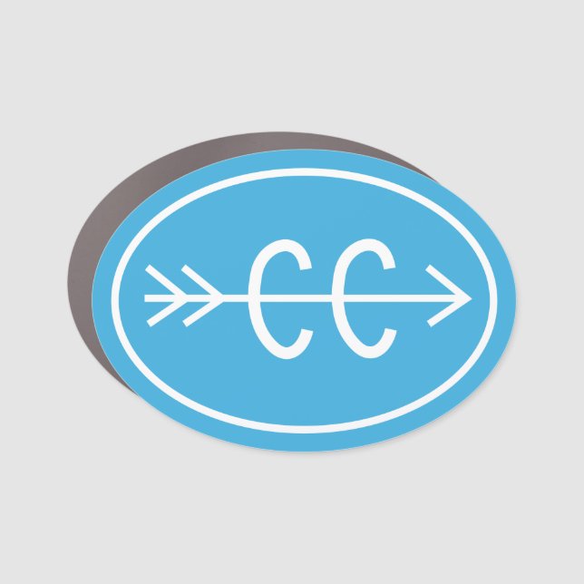 Cross Country Running light blue Car Magnet (Front)