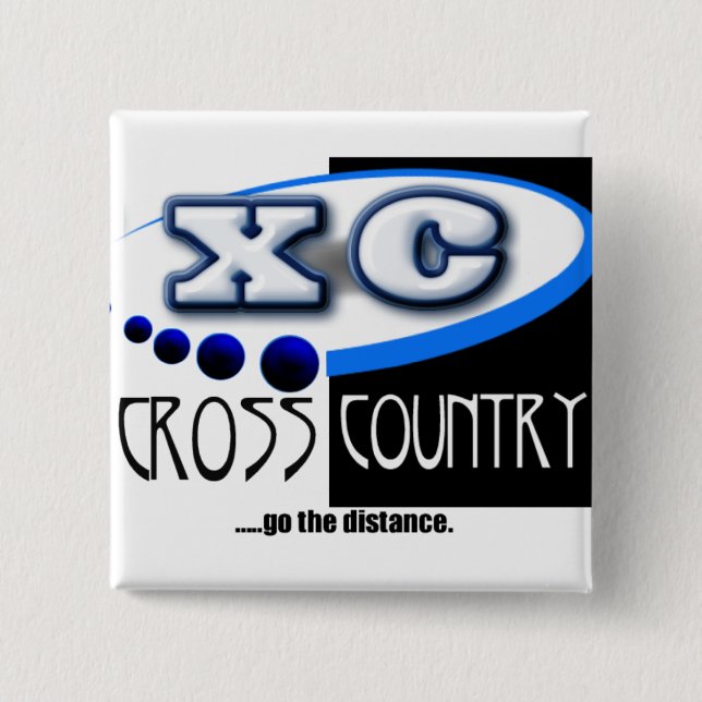 CROSS COUNTRY RUNNING MOTTO - GO THE DISTANCE XC BUTTON (Front)