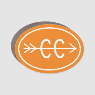 Cross Country Running orange Car Magnet