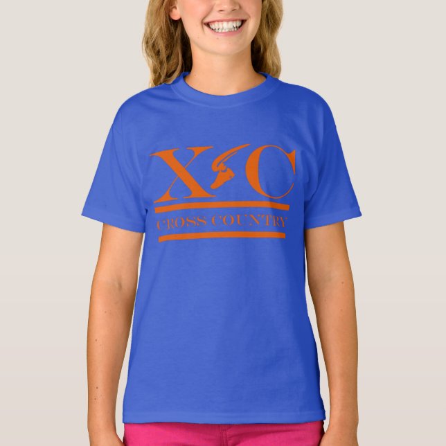 Cross Country Running Orange Design Shirt (Front)