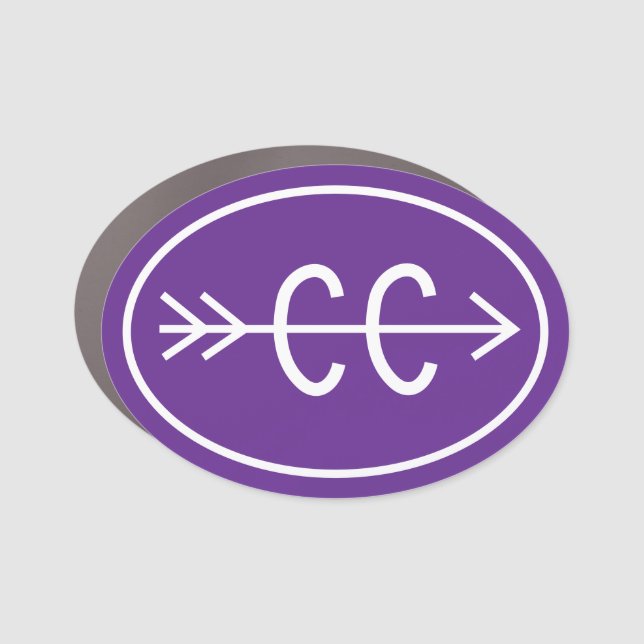 Cross Country Running Purple Car Magnet (Front)