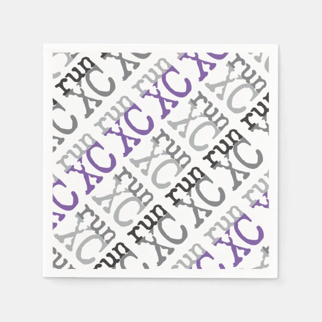 Cross Country Running - Purple - XC Run Napkins (Front)