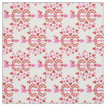 Cross Country Running Red Pink Love themed Fabric