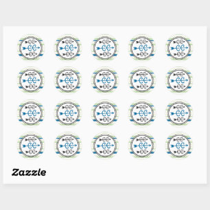 Cross Country Running Symbols - XC Runners Blue Classic Round Sticker