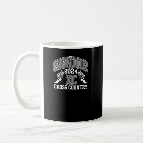 Cross Country Running Team 2024 Senior Grey  Coffee Mug