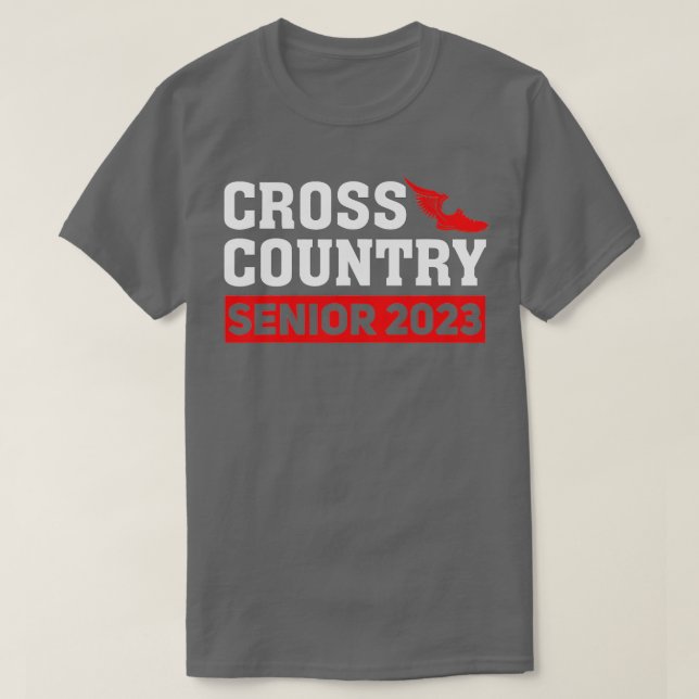 Cross Country Running Team Red Senior 2023 Class o T-Shirt (Design Front)