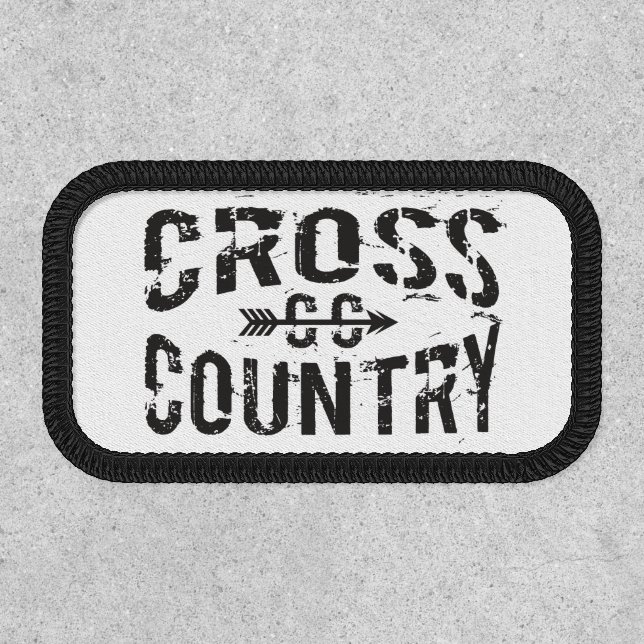 cross country running themed Patch (Front)