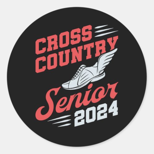 Cross Country Senior 2024 Graduating Class Classic Round Sticker