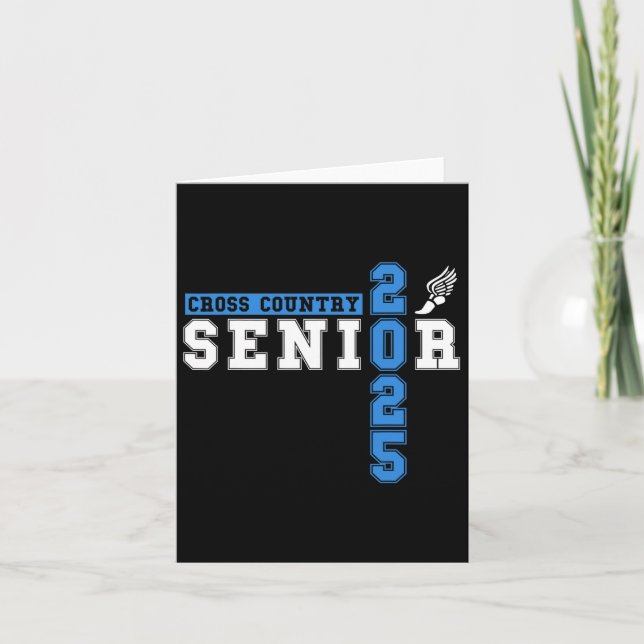 Cross Country Senior Night Senior 2025 Graduation  Card (Front)