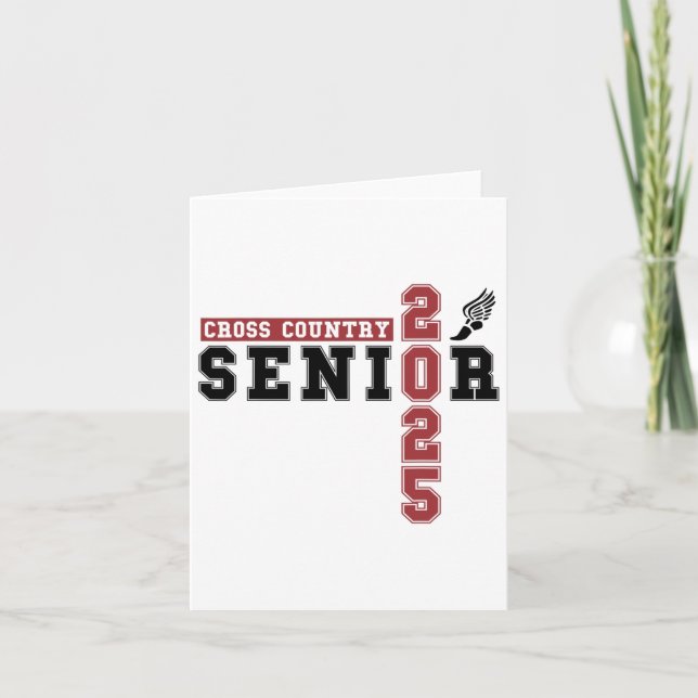 Cross Country Senior Night Senior 2025 Graduation  Card (Front)