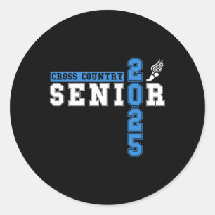Cross Country Senior Night Senior 2025 Graduation Classic Round Sticker